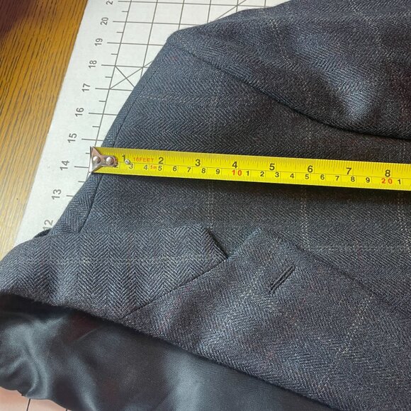 Mens Two-Button Wool Blazer With Checkered Pattern - 40R Lauren Ralph Lauren - Picture 12 of 14